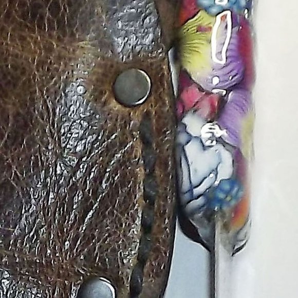 Fixed blade knife 7" Floral Polymer Handle, Leather sheath - Picture 10 of 14